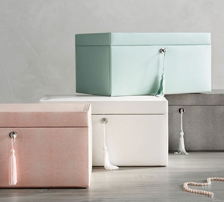 Buy McKenna Leather Large Jewelry Box online Pottery Barn Kuwait