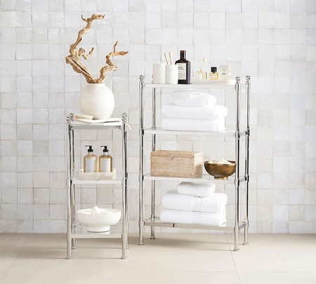 Metal store etagere bathroom